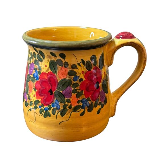 Pier 1 Imports Tuscan Floral Pattern Oversized Mug by Don Swanson by TTU - Picture 1 of 6